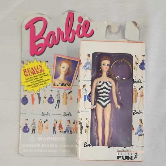 Barbie Accessories - Barbie Keychain with Black and White Swimsuit